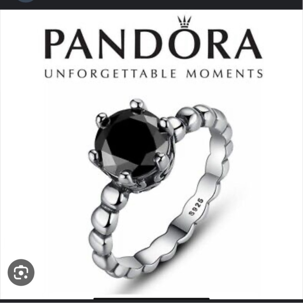 Pandora black spinel ring